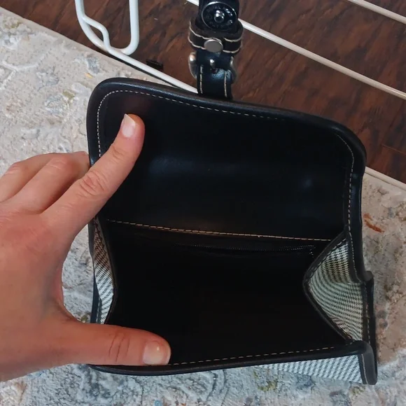 Chic Houndstooth Handbag with Black Trim vintage Esprit - Picture 3 of 3